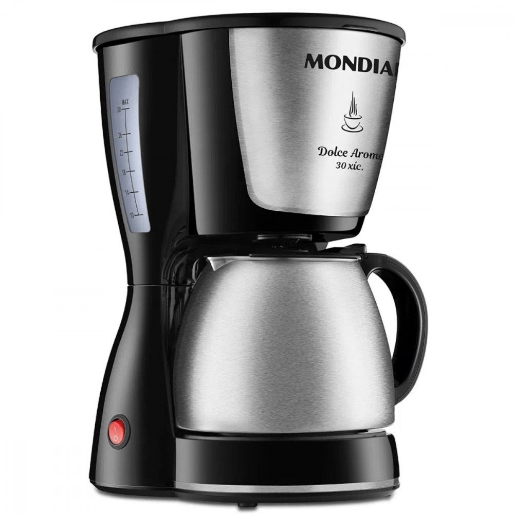 Cafeteira Elétrica Mondial Dolce Arome, 30 Xícaras, Corta-Pingos, 800W, 220V, Preto/Inox - C-37-Ji-30x