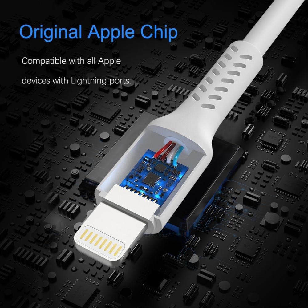 Imagem 2 de 3 do produto Kit Com 5 Cabos de Transferência de Dados E Carregamento, USB / Lightning, 2M