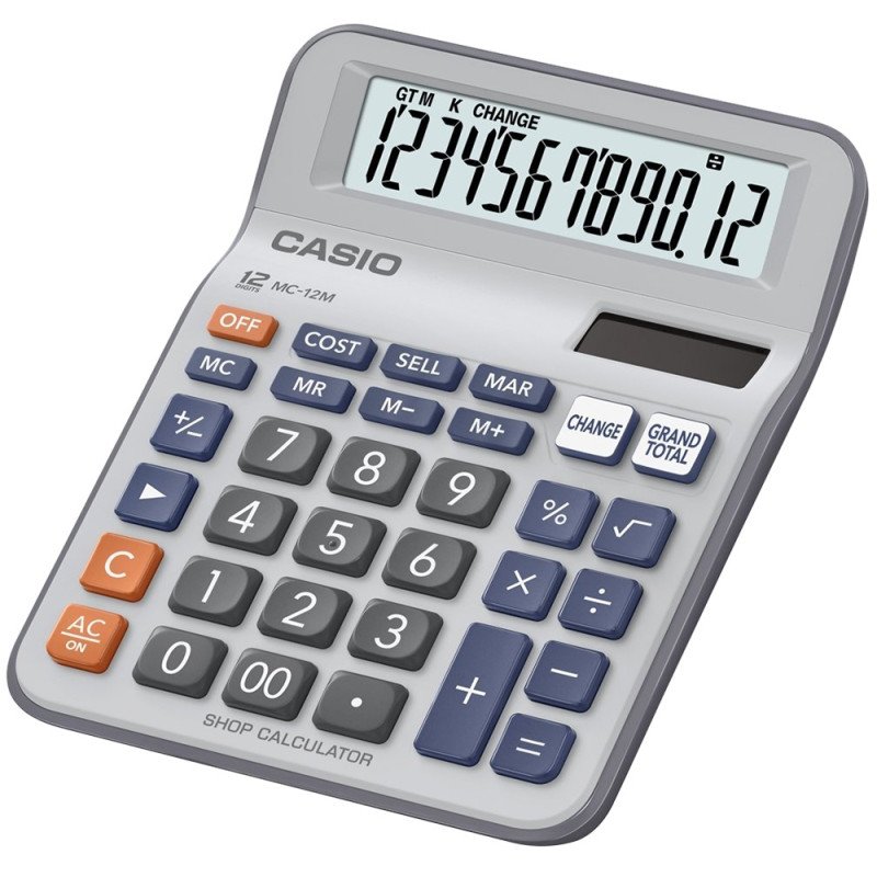 Calculadora Casio Mc-12m, 12 Digitos - Cinza