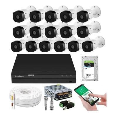 Kit 16 Câmeras Multi HD Intelbras 1120b DVR 16 CH C/ HD 2TB