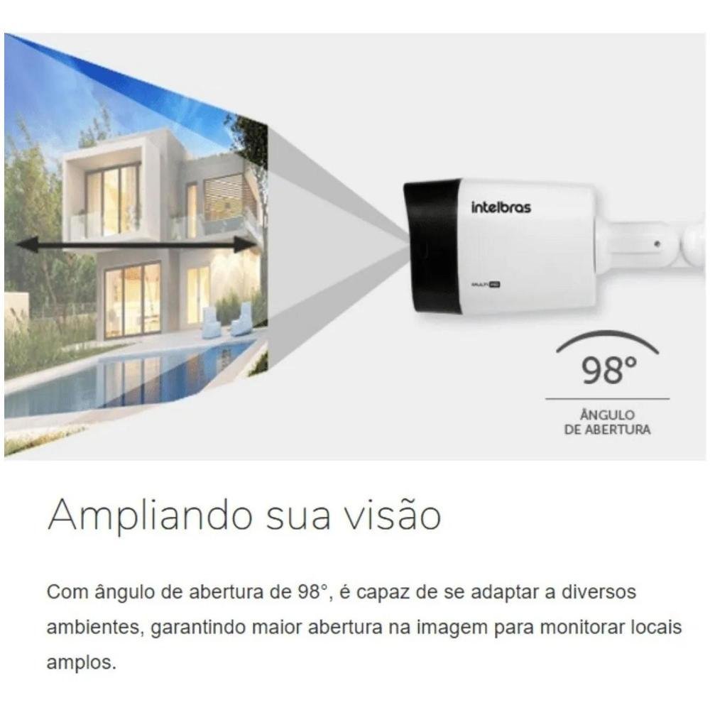 Kit 5 Cameras Seguranca Intelbras 1120b Externa, DVR 8 Canais