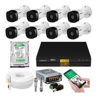 Kit 8 Camera De Seguranca Intelbras, 2mp, 1220b, DVR 8 Canais, Multi HD