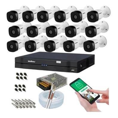 Kit 16 Câmeras Intelbras Multi Hd 1120b, DVR 16 Canais, S/ Hd