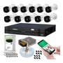 Kit 11 Câmeras Intelbras Multi Hd 1120b, DVR 16 Canais, 2TB