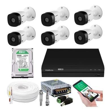 Kit 6 Cameras Seguranca Intelbras 1120b, Externa, DVR 8 Canais