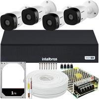 Kit Cftv Monitoramento 4 Cameras Intelbras, Vhl 1120, HD 500GB