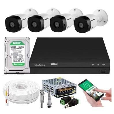 Kit 4 Camera De Seguranca Intelbras Bullet, Vhl 1120b, Externa DVR, 4 Canais, Multi Hd
