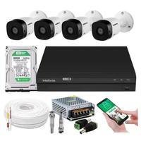 Kit 4 Camera De Seguranca Intelbras Bullet, Vhl 1120b, Externa DVR, 4 Canais, Multi Hd