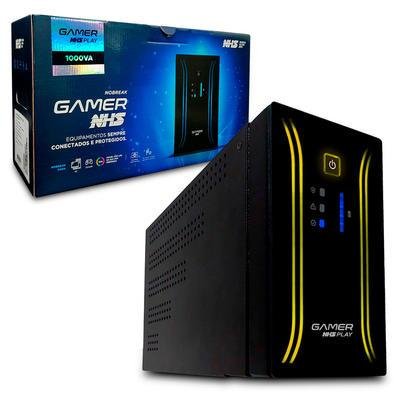 Nobreak Gamer Nhs Play Senoidal, 1000VA, Ent. Bivolt, Saída 220V, 6 Tomadas, RJ-45/USB - 91.G0.010002