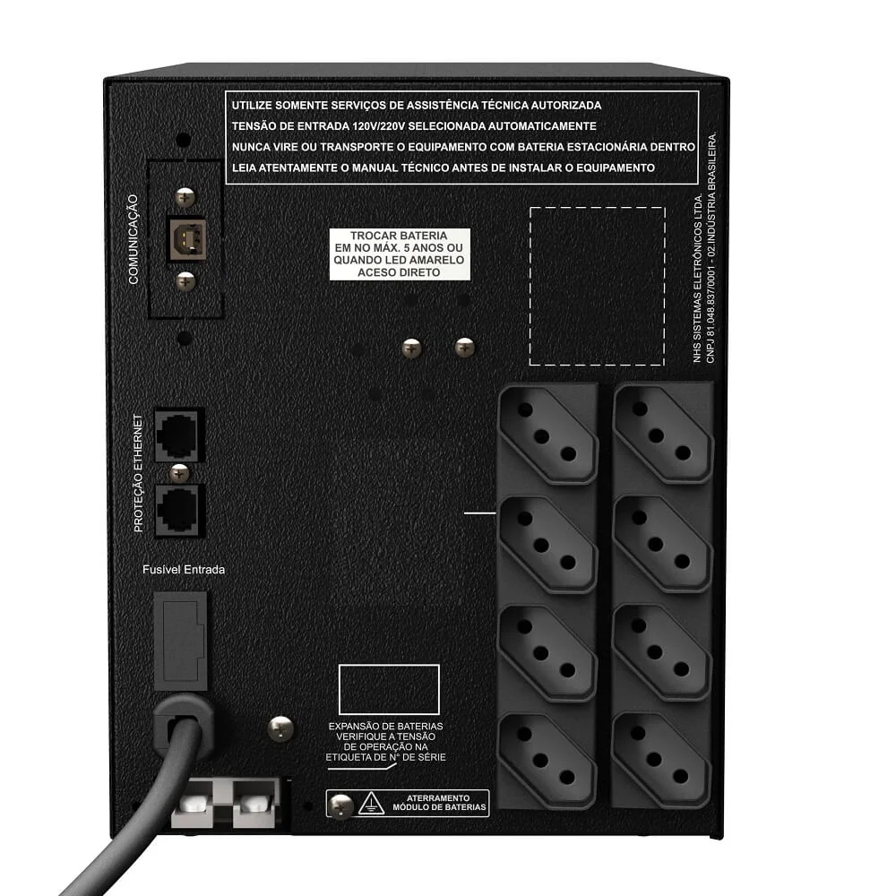 Imagem 3 de 5 do produto Nobreak Gamer Nhs Ultra Senoidal, 1400VA, Entrada Bivolt, Saída 120V, 8T, RJ-45/USB - 91.G0.014100