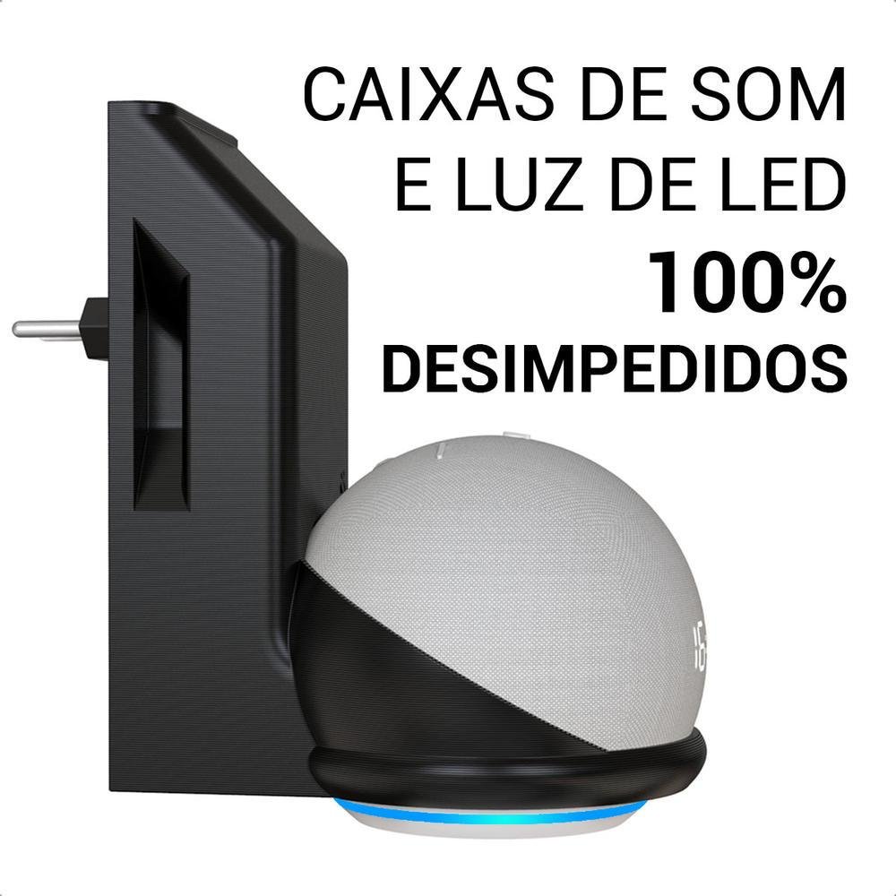 Imagem 3 de 5 do produto Suporte De Tomada Stand Amazon Alexa Echo Dot 4, Parede