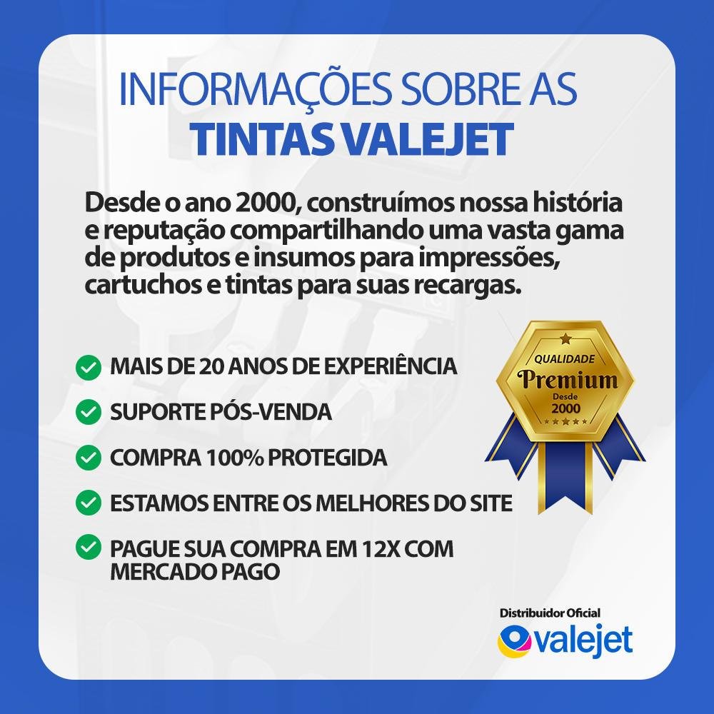 Imagem 3 de 4 do produto Kit 4 Tintas Valejet, Recarga 2500ml, Impressora L355, L365, L375, L455