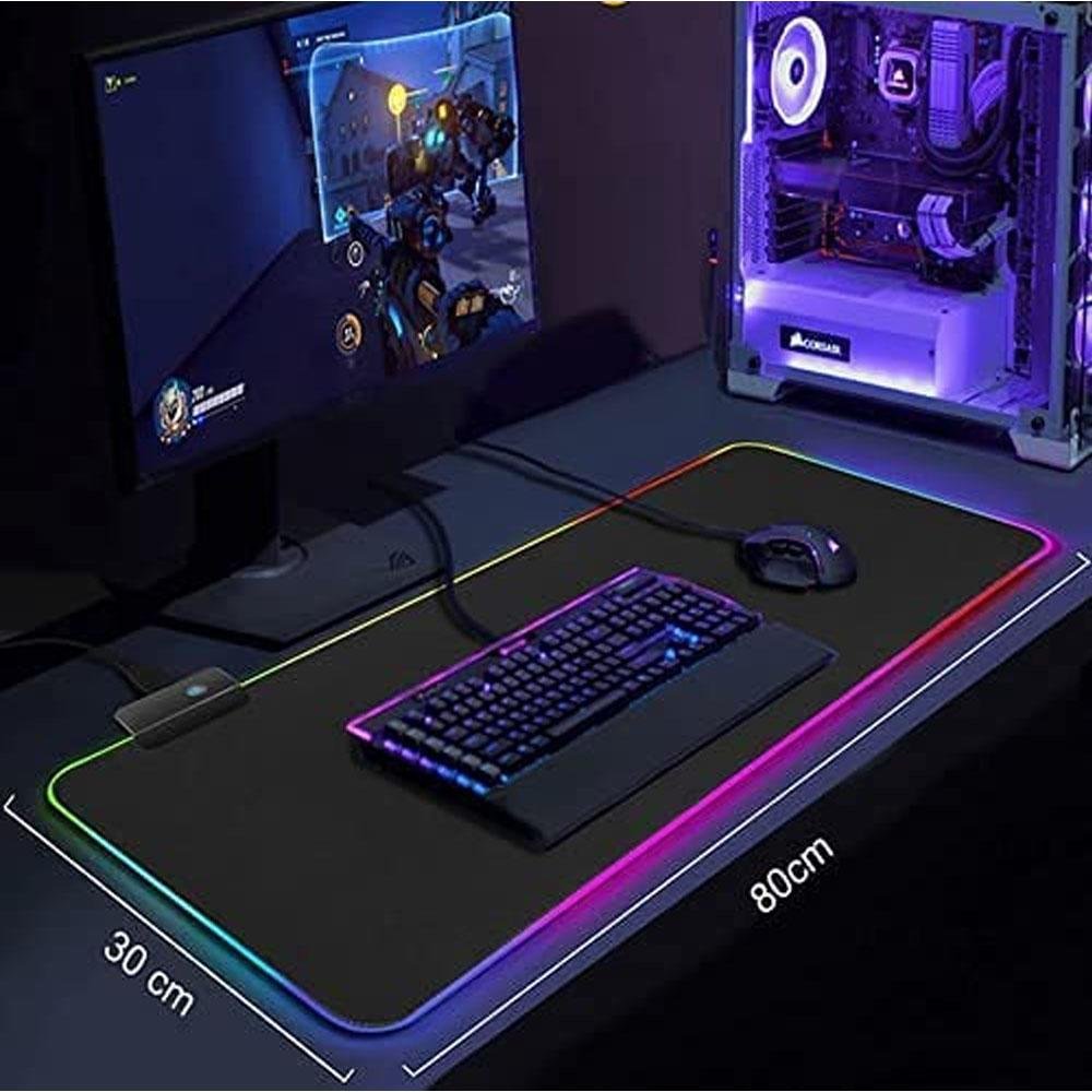Imagem 2 de 4 do produto Mouse Pad RGB, Para Jogos - Tapete De Mouse Grande De LED