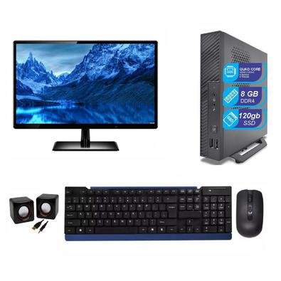 Mini PC k-mex Quad Core 2.7 ghz, RAM 8GB DDR4, SSD 120GB + 19 Polegadas LED +  Teclado e Mouse