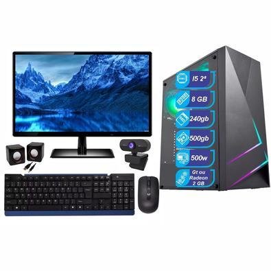 Computador Schneider Computer Intel I5 2a Geração, 8GB DDR3, SSD 240GB, HD 500GB, Windows 10 Pro + 19 Polegadas+ Kit Gamer