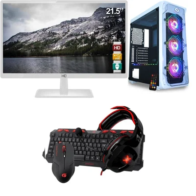 PC Gamer Dc Computadores Core I5, RAM 16GB, GTX 1650 4GB, Windows 10 pro, 21,5 Polegadas + Teclado e Mouse Gamer + Headset Gamer