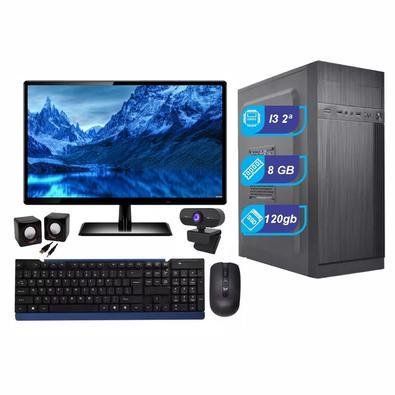 Computador Dc Computadores Core I3, RAM 8GB DDR3, SSD 120GB, Windows 10 Pro + 19 Polegadas + Caixa De Som + Teclado e Mouse + Webcam Full HD