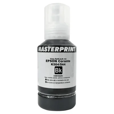 Tinta Masterprint Bulk Ink Epson Mp504/544, Preta - 127ml