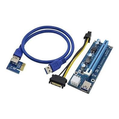 Cabo Riser Para Mineração, Pci-Express 1x Para 16x, Powered, Com 4 Capacitores - Versão 006c