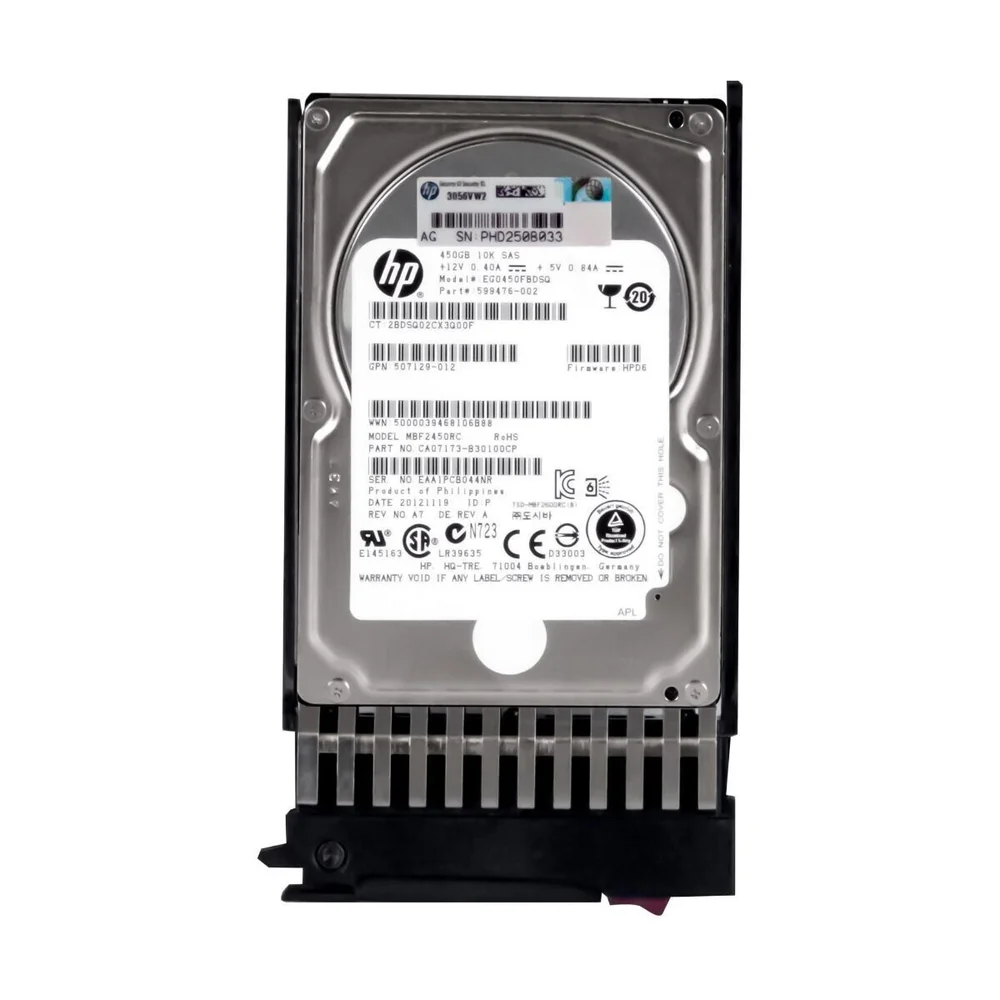 HD Hp, 450GB, Sas, Eg0450fbdsq, 10k, 2.5 581310-001, 599476-002, Mbf2450rc, 581284-b21, 581284-s21 HD Hp, 450GB, Sas, Eg0450fbdsq, 10k, 2.5 581310-001, 599476-002, Mbf2450rc, 581284-b21, 581284-s21