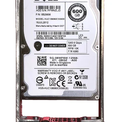 HD Dell, 600GB, 10k 2.5, Sas Pn 8wp8w, 08wp8w, Huc106060css600