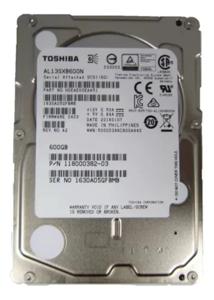 HD Toshiba 600GB Sas 25 KaBuM