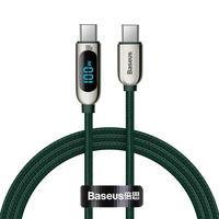 Cabo USB Tipo-C Para USB Baseus Qc3, 100W, C Para C, Verde - 100cm
