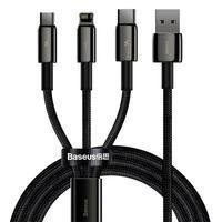 Cabo USB Tipo-C Baseus 15, 3 Em 1, Para Iphone, Preto - 1.5m
