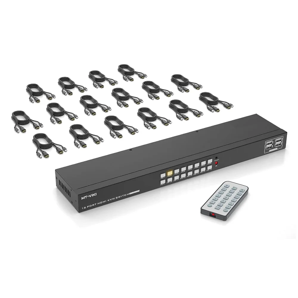 Switch 16 Portas Kvm 4k HDMIUSB 3480x2160 KaBuM