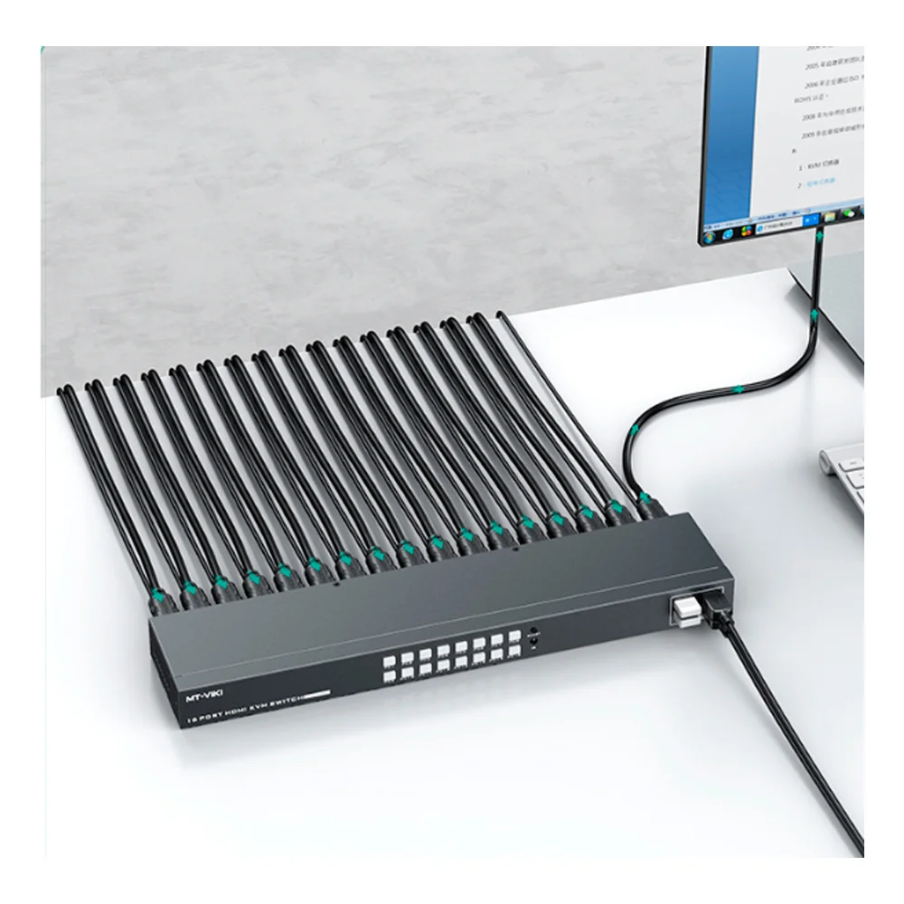 Switch 16 Portas Kvm 4k HDMIUSB 3480x2160 KaBuM