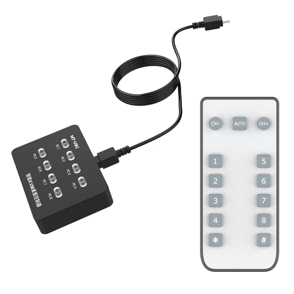 Switch 8 Portas Kvm 4k HDMIUSB 3840x2160 Rack
