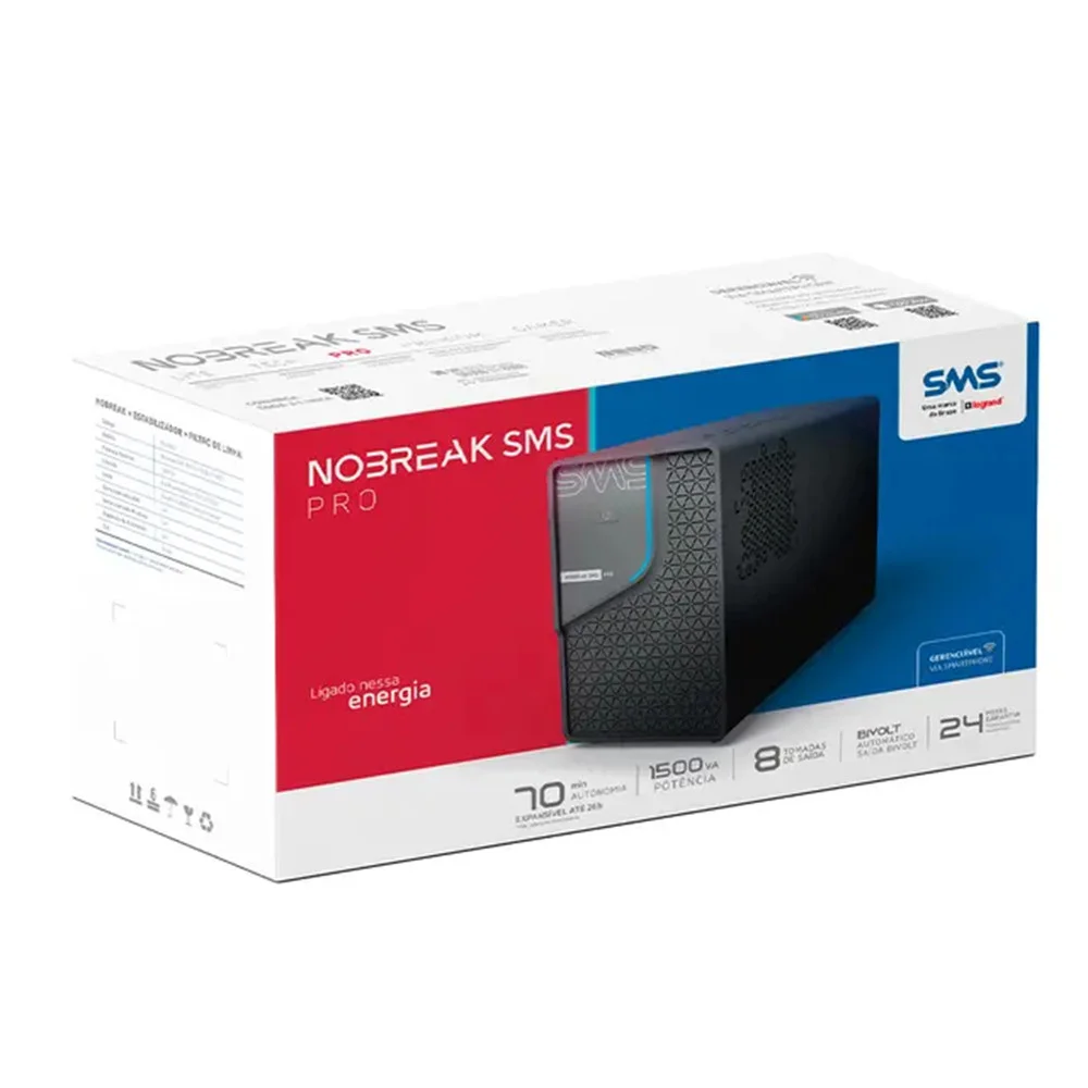 Nobreak Sms Pro 1500va/1050w, Interativo Ent 115/220v, Sai 115/ 220v - 29402 Nobreak Sms Pro 1500va/1050w, Interativo Ent 115/220v, Sai 115/ 220v - 29402