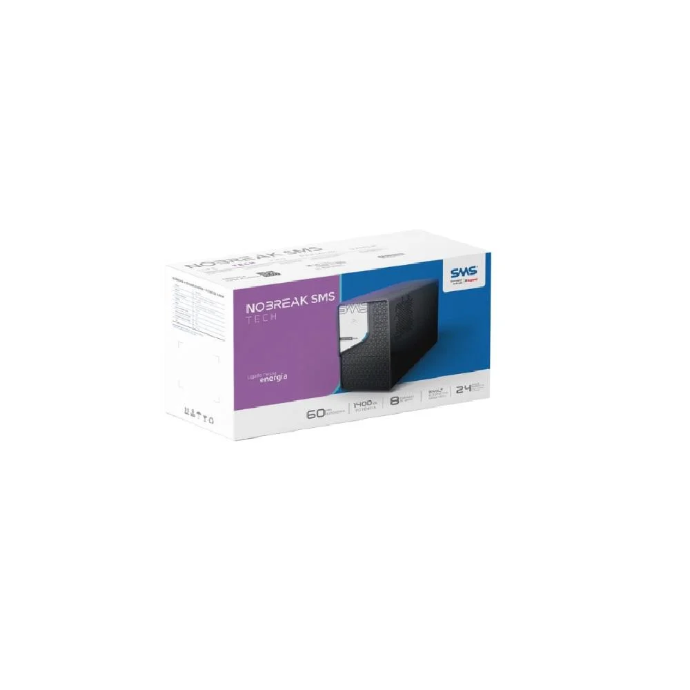Imagem 3 de 5 do produto Nobreak Sms Tech 1400va/700w, Interativo, Ent 115/220v, Sai 220v - 29306