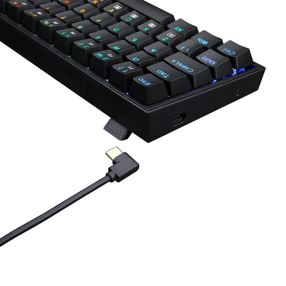 Imagem 2 de 5 do produto Teclado Gamer Redragon Castor, RGB,  Preto, Switch Blue, ABNT2 - K631