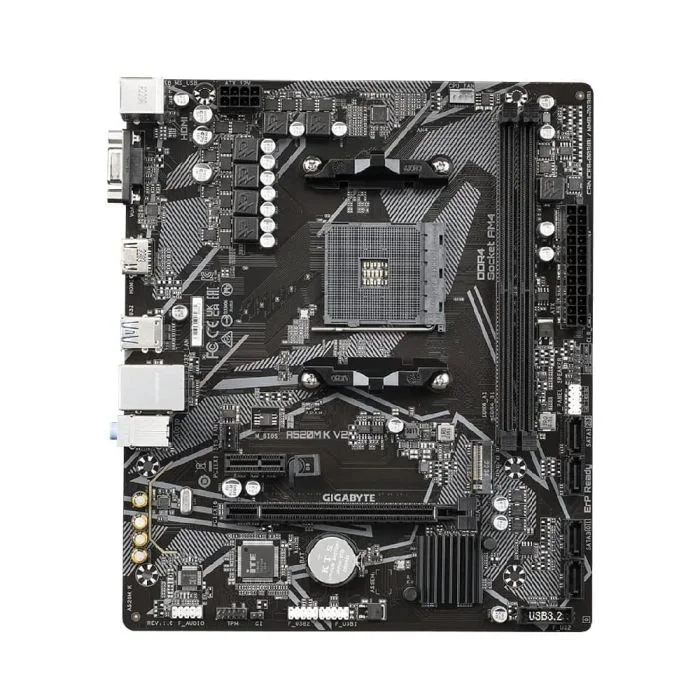 Imagem 2 de 4 do produto Placa-Mãe Gigabyte A520m K V2, Socket Amd Am4, M-Atx, Ddr4, Chipset Amd A520 - A520m-K-V2