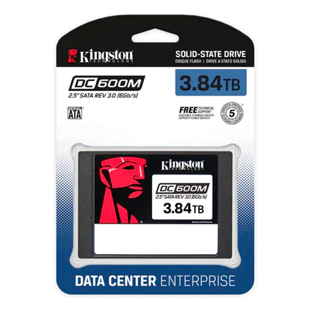 Imagem 2 de 4 do produto SSD Kingston Dc600m, 3.8TB, Sata 3, 2.5 Polegadas, Data Center - SEDC600M/3840G