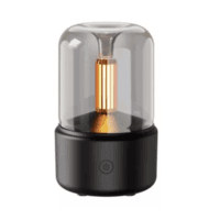 Umidificador Difusor Aromatizador Elétrico Eco, USB, Efeito Luz - Preto