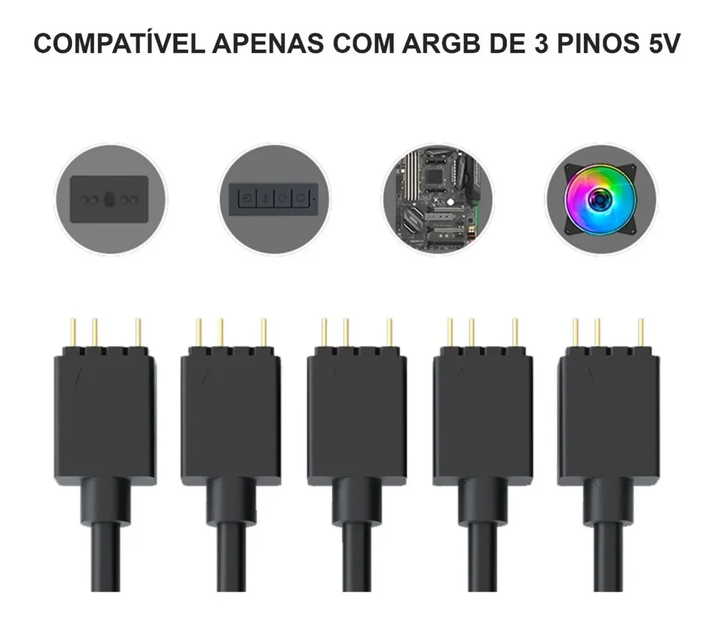 Imagem 3 de 5 do produto Cabo Spliter Cooler Master Argb - Mfx-awhn-1nnn5-r1
