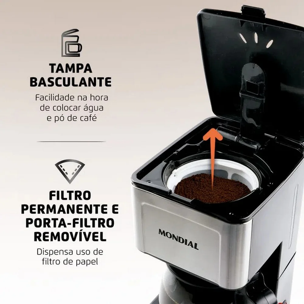 Imagem 4 de 5 do produto Cafeteira Elétrica Mondial Dolce Arome C-44-32x-si - 220v/60hz