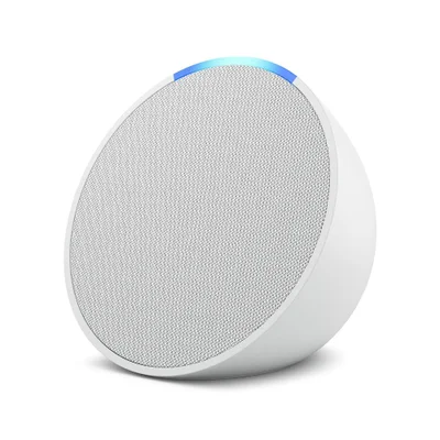 Echo Pop Amazon, Smart Speaker Compacto com Alexa, Som Envolvente, Branco