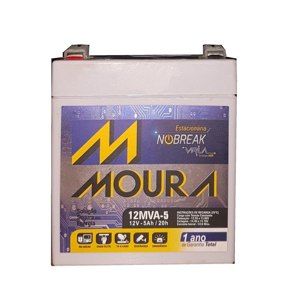 Bateria Selada Para Nobreak Moura 12mva-5, 12V, 5Ah