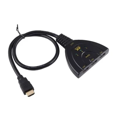 Cabo Hub Switch HDMI, 3 Portas Em 1 - 4k - Ponto Do Nerd