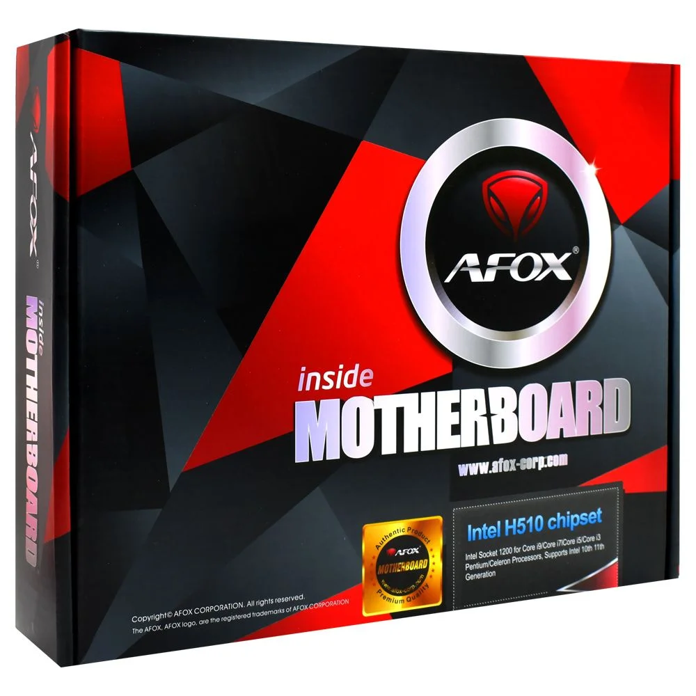 Placa Mãe Afox Ih510-ma2-v2, Lga 1200, Ddr4 HDMI Vga Dvi M.2 5
