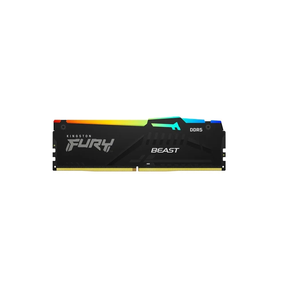Memória Kingston Fury RGB, 16GB, 5200MHz, DDR5, CL40, Preto - Kf552c40bba-16