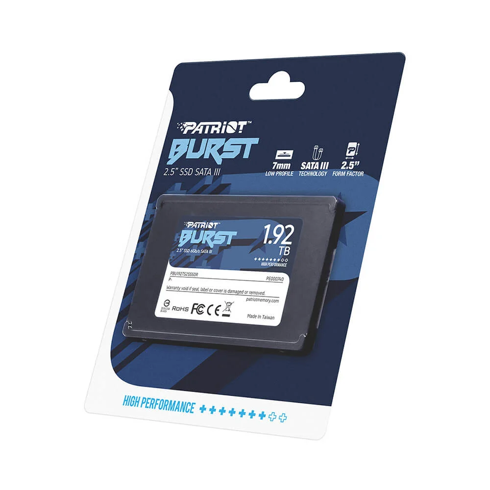 SSD Patriot 1,92Tb, Sata3, 2.5, Burst Elite, Pbe192ts25ssdr