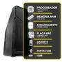 Computador Desktop Slim, Intel Core I3 2º, 4GB RAM, HD SSD 120GB, Conexões USB, VGA, HDMI, lan, som