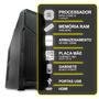 Computador Desktop Slim, Intel Core I3 3º Ger, 4GB RAM, HD SSD 120GB, Conexões USB, VGA, HDMI, lan, som