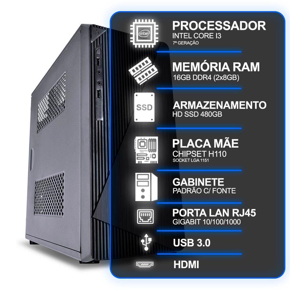 Computador Desktop Intel Core I3 7 16GB KaBuM
