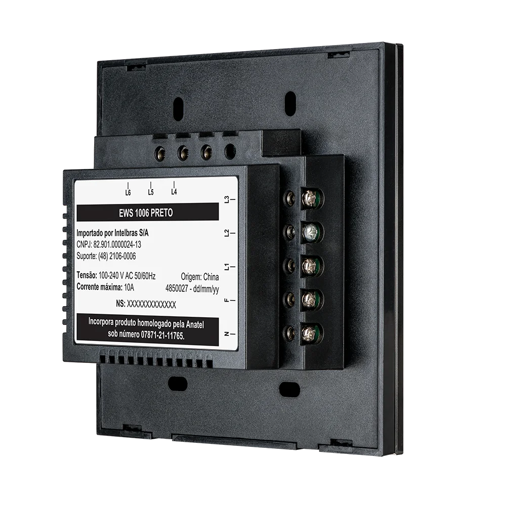 Imagem 2 de 5 do produto Interruptor Smart Wi-fi Touch 6 Teclas  Ews 1006 Pt
