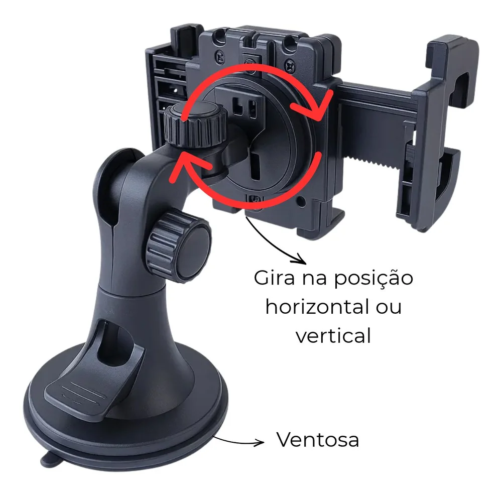 Imagem 3 de 5 do produto Suporte Celular Veicular Shop35, Articulado, Pressão De Vidro, Com Ventosa
